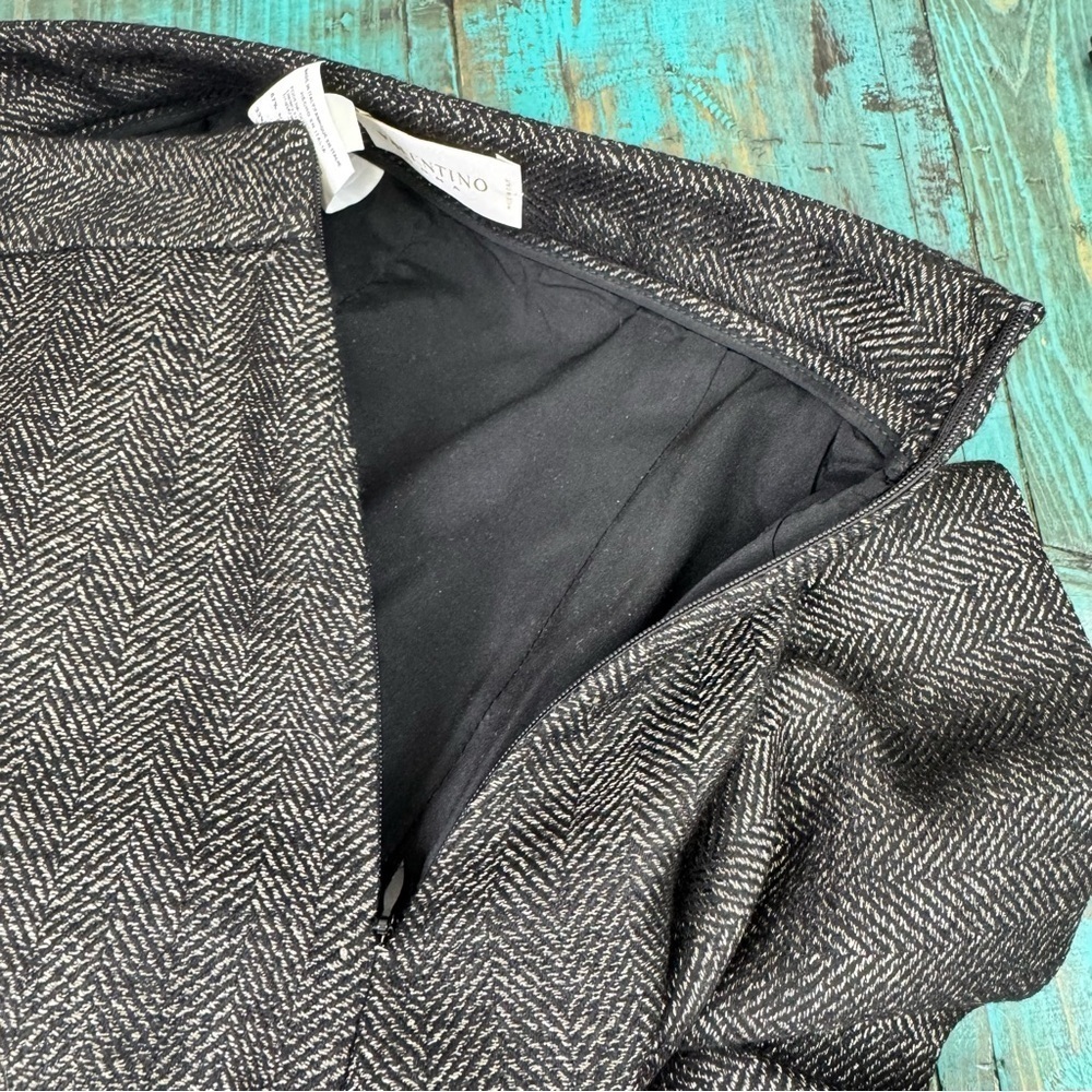 Valentino Roma Grey Wool Pleated Pencil Skirt Size 42/6 - Picture 4 of 16
